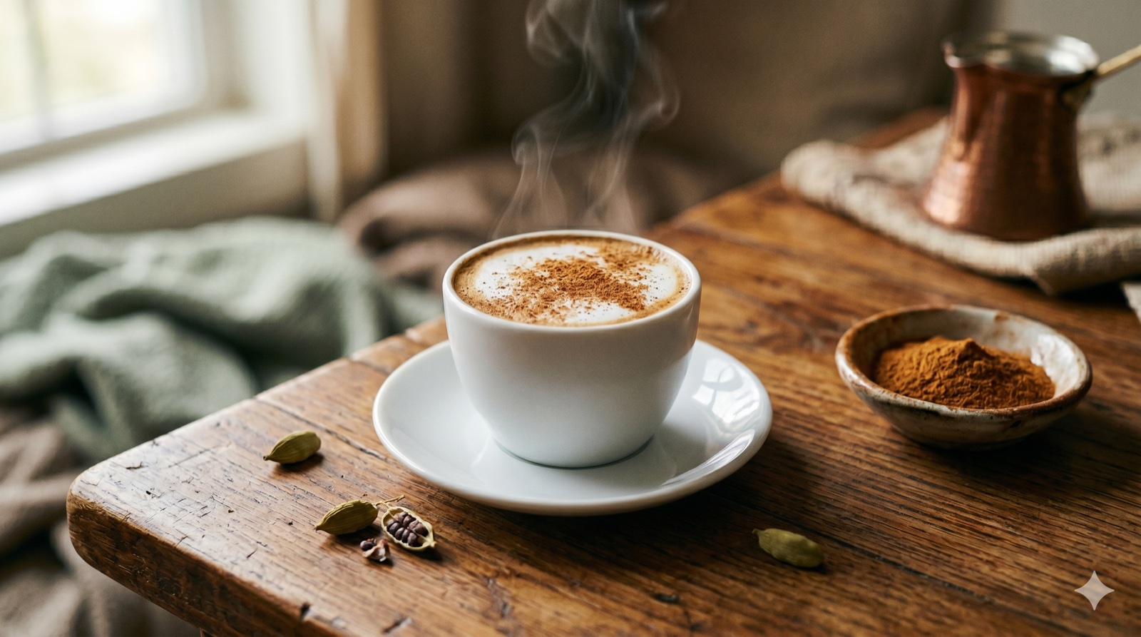 Macchiato de canela e cardamomo: o atalho doméstico para o café especiado do Oriente Médio